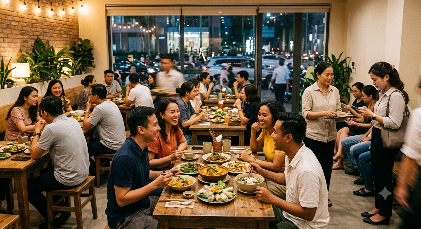 Bối cảnh và nhu cầu đặt bàn tại quán chay trong nhịp sống hiện đại