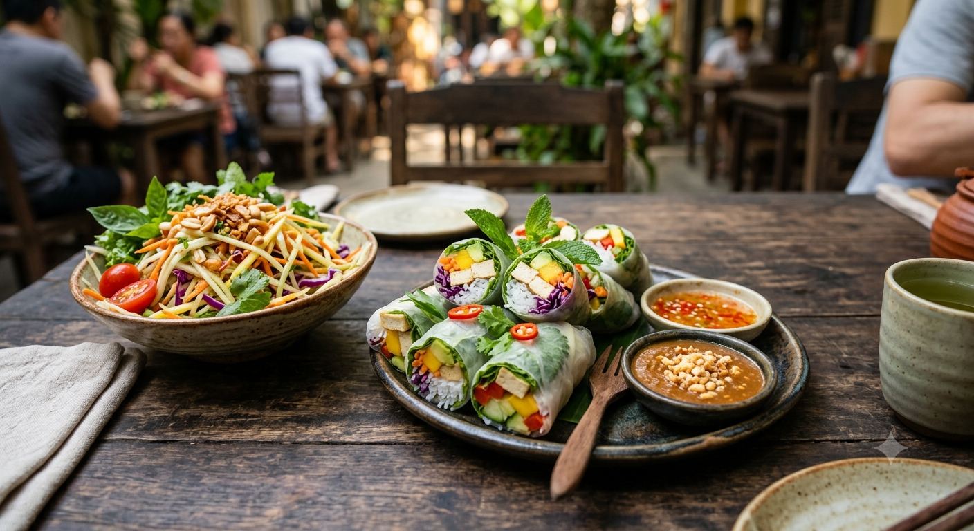 Các món gỏi và món cuốn thanh mát