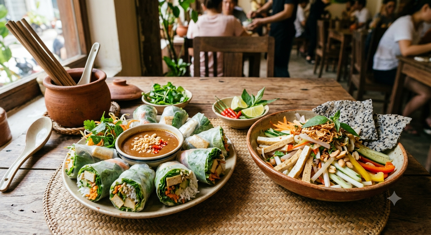 Các món khai vị, gỏi và món cuốn thanh nhẹ