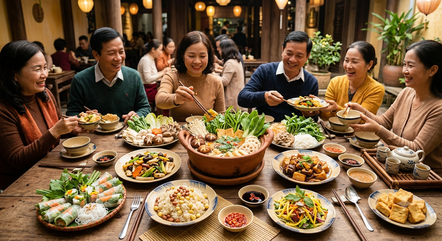 Các món lẩu và mâm cỗ chay đặc sắc